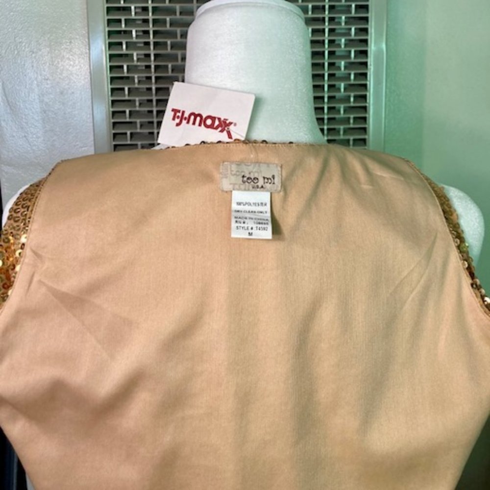 Golden Sequin Sexy Top by TOP MI, Medium Size - Picture 5 of 5